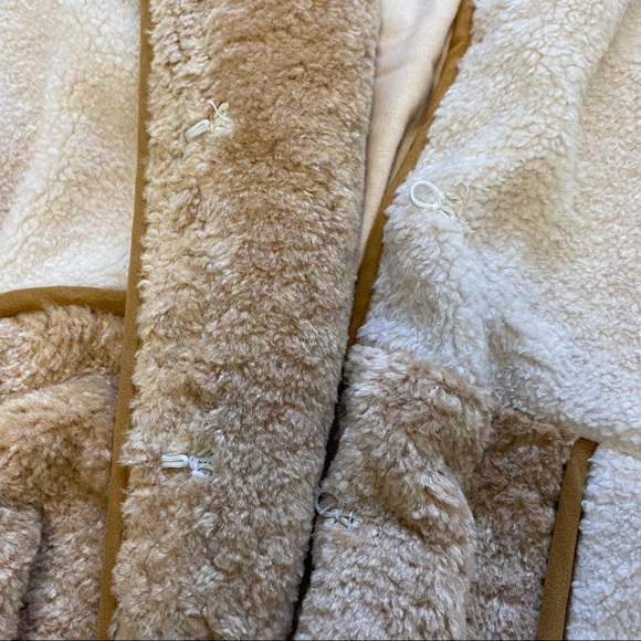 Anthropologie Pilcro Colorblocked Sherpa Teddy Coat  “Mixed Fur” Large - Picture 9 of 15